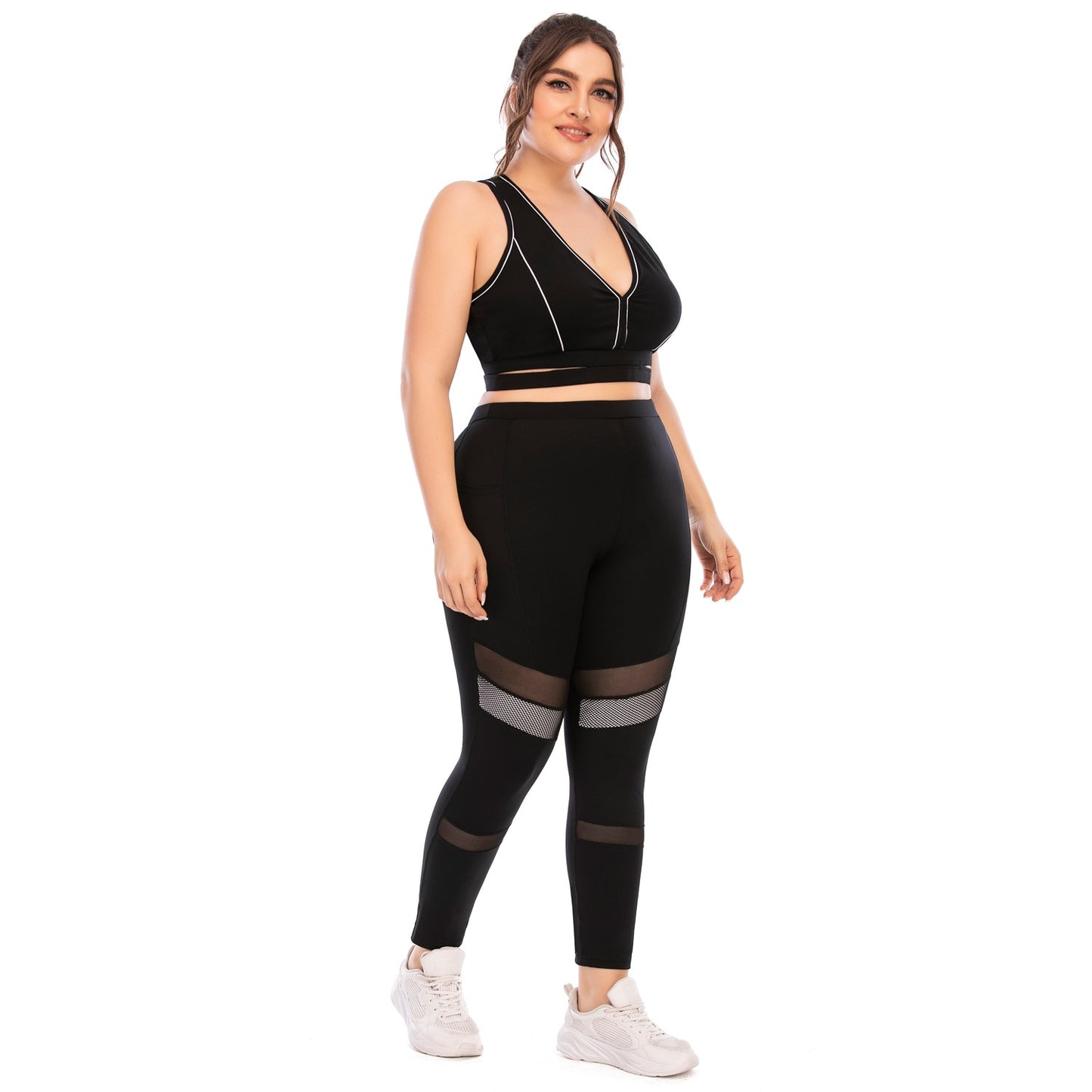 Women Plus Size Workout Yoga Sets Gym Tracksuit Fitness  Sportswear