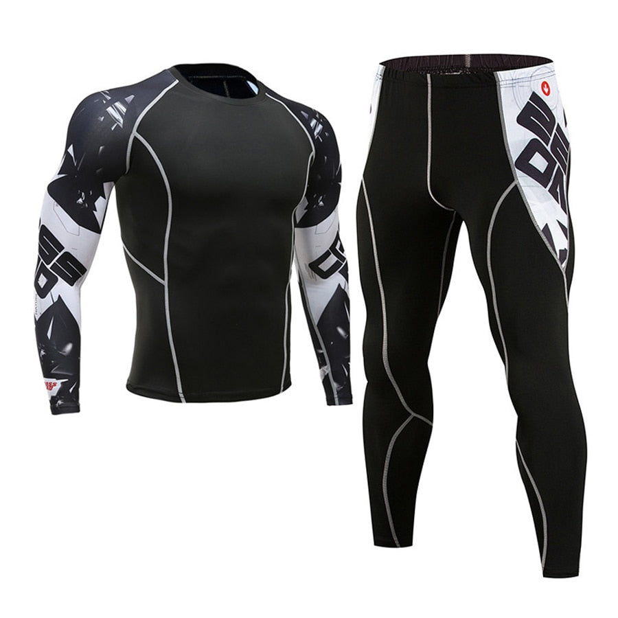 Men Compression Sportswear Suits Gym Tights Training Workout Jogging Sports Set Running Tracksuit