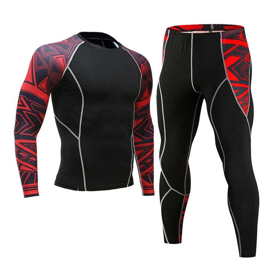 Men Compression Sportswear Suits Gym Tights Training Workout Jogging Sports Set Running Tracksuit