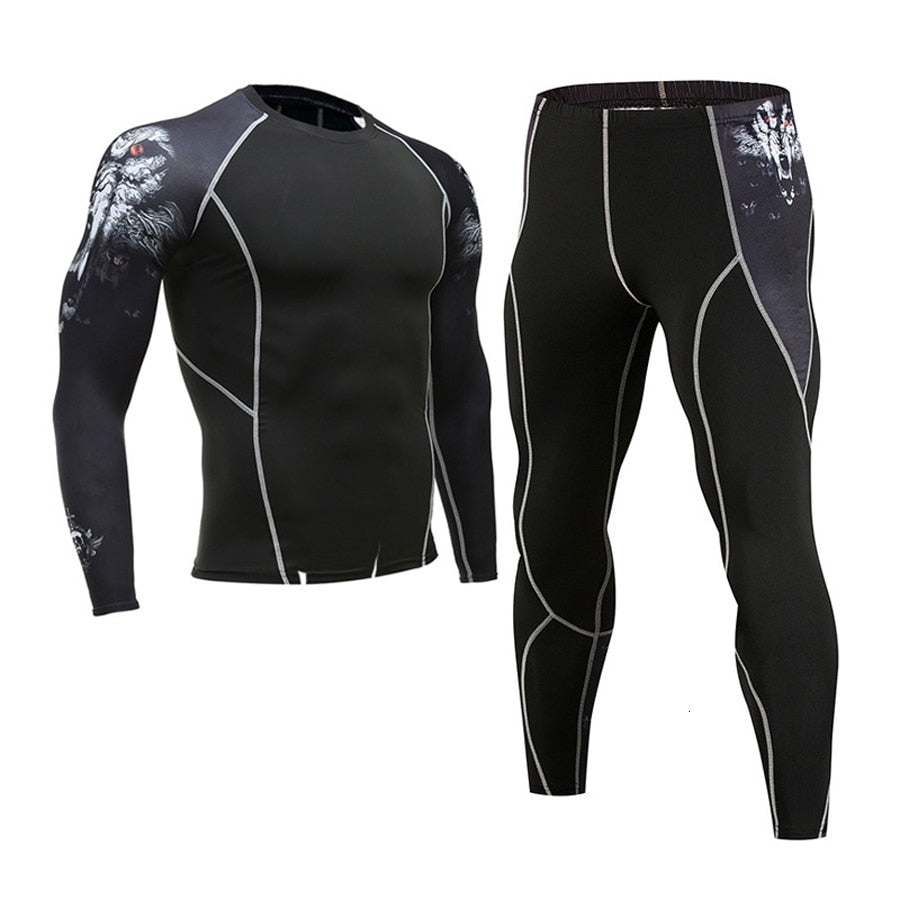 Men Compression Sportswear Suits Gym Tights Training Workout Jogging Sports Set Running Tracksuit