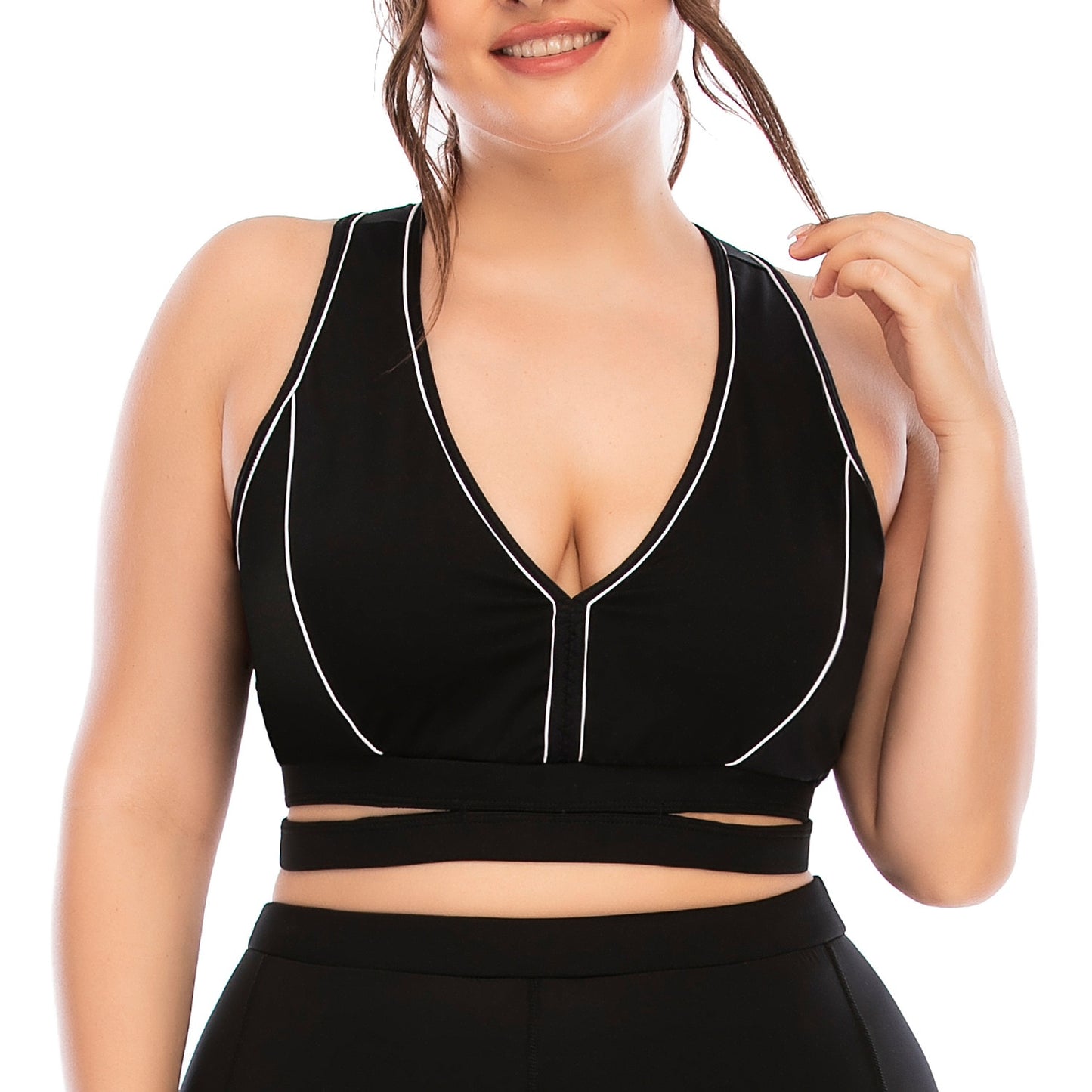 Women Plus Size Workout Yoga Sets Gym Tracksuit Fitness  Sportswear