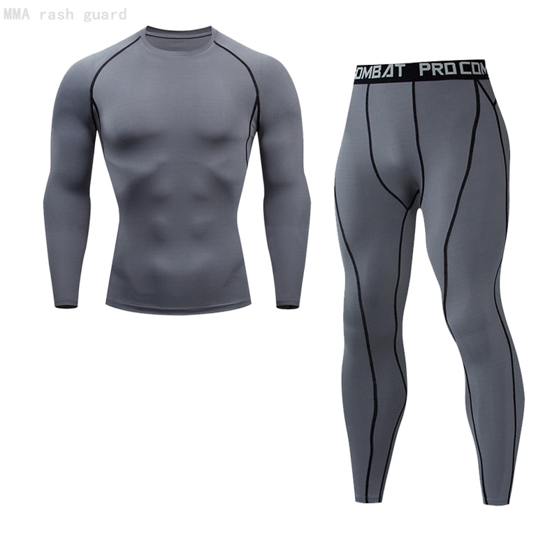 Men Compression Sportswear Suits Gym Tights Training Workout Jogging Sports Set Running Tracksuit