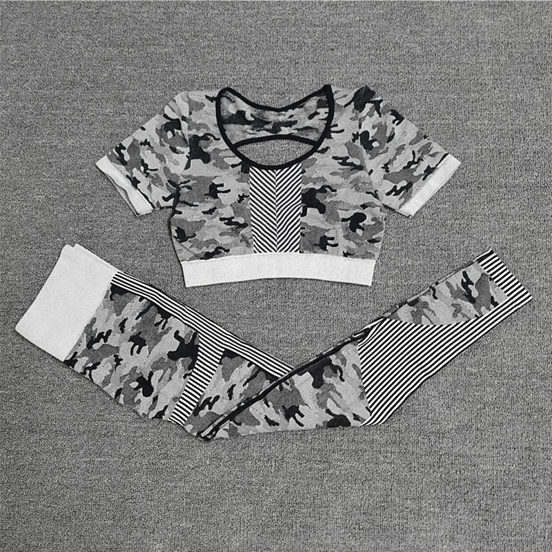 2Pc Yoga Set Crop Top