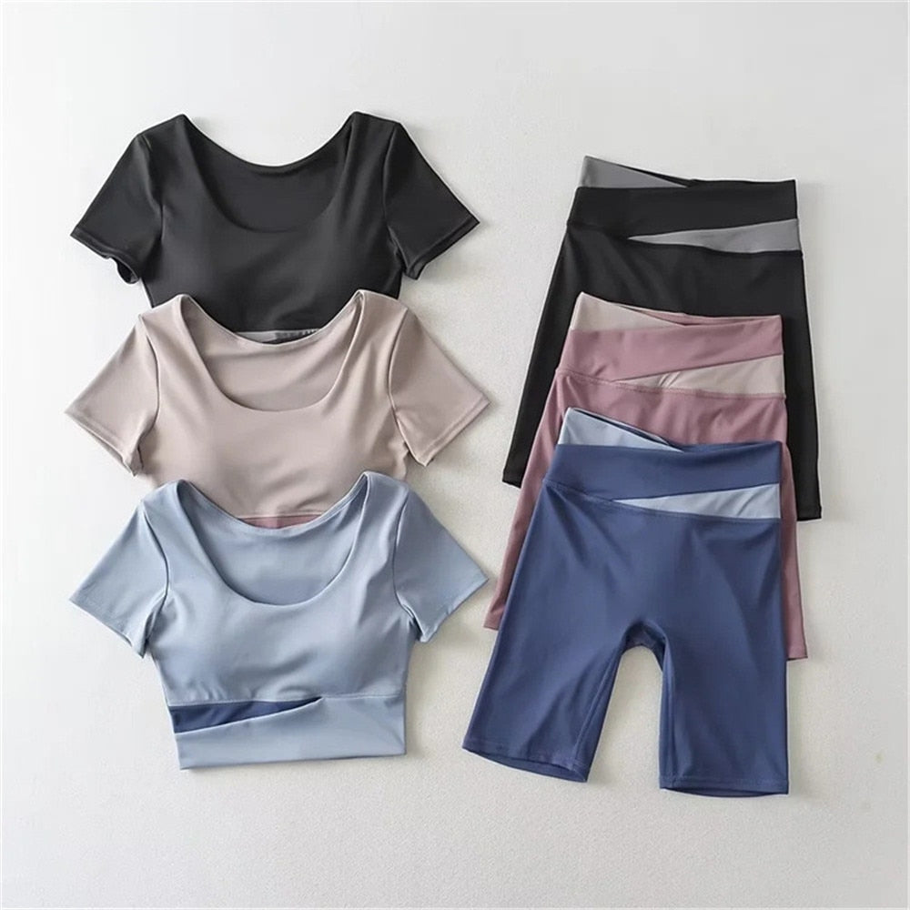 Yoga Set Women Sport Suit Sports Bra High Waist Sport Leggings Athletic Workout Sportswear