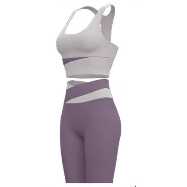 Yoga Set Women Sport Suit Sports Bra High Waist Sport Leggings Athletic Workout Sportswear