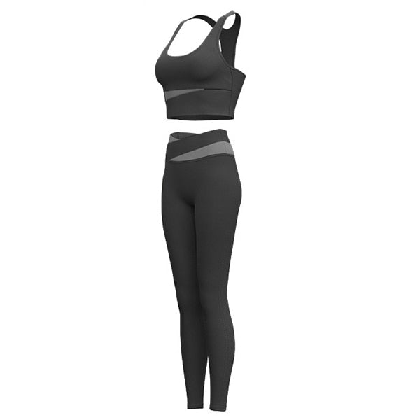 Yoga Set Women Sport Suit Sports Bra High Waist Sport Leggings Athletic Workout Sportswear