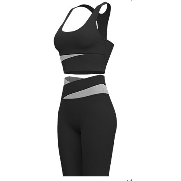 Yoga Set Women Sport Suit Sports Bra High Waist Sport Leggings Athletic Workout Sportswear