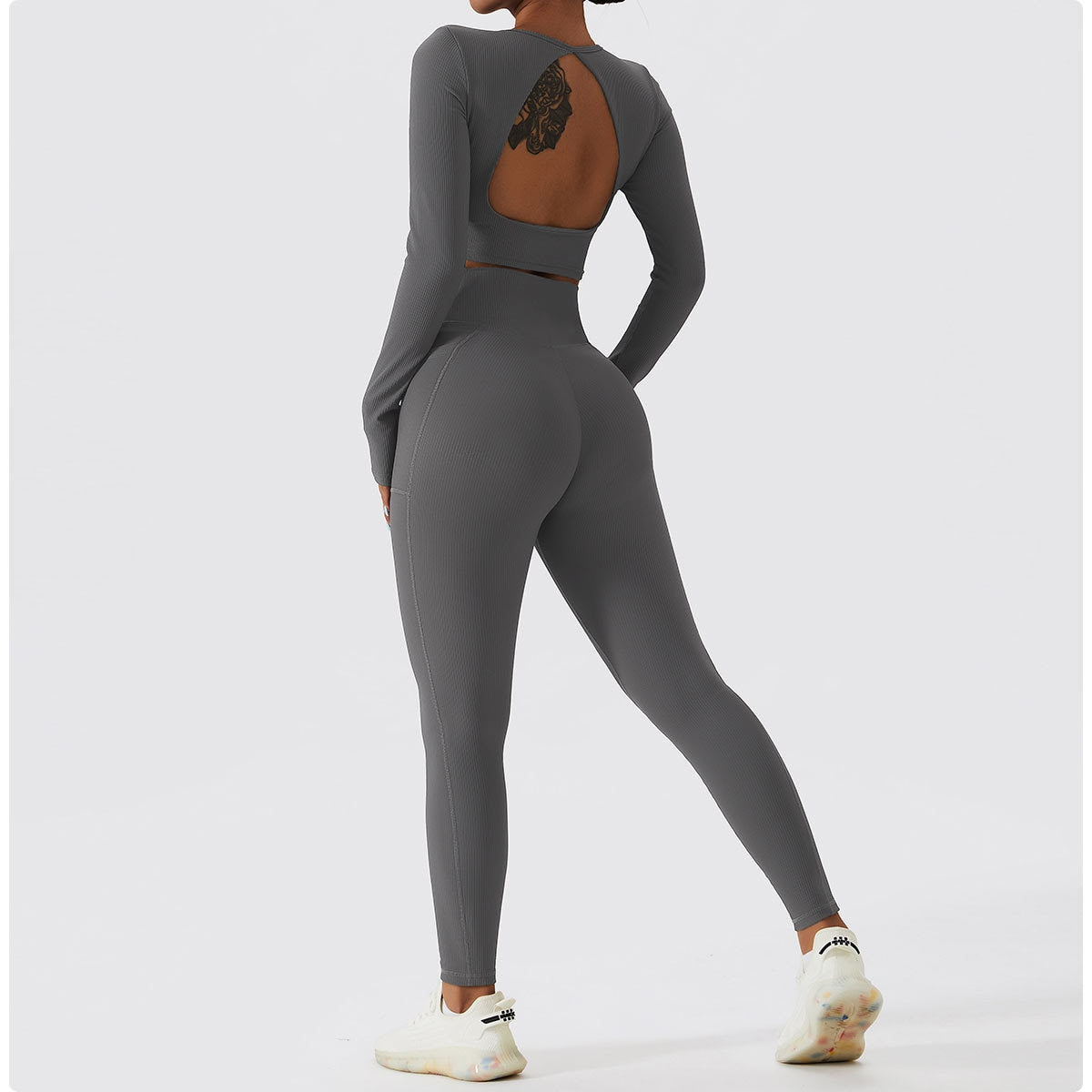 Ribbed Yoga Set Women Suit For Fitness Sportswear Seamless Workout  Tracksuit Sports Outfit