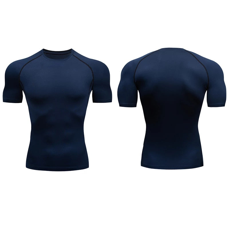 Gym T Shirt Men Bodybuilding Quick-drying Fitness Compression Shirt Running Workout Man Sports First Layer Sportswear