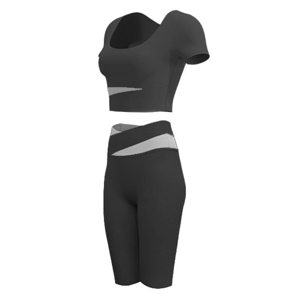 Yoga Set Women Sport Suit Sports Bra High Waist Sport Leggings Athletic Workout Sportswear