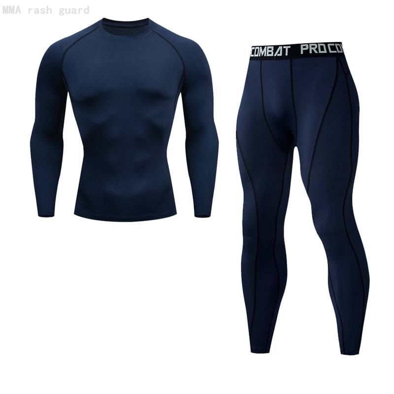 Men Compression Sportswear Suits Gym Tights Training Workout Jogging Sports Set Running Tracksuit