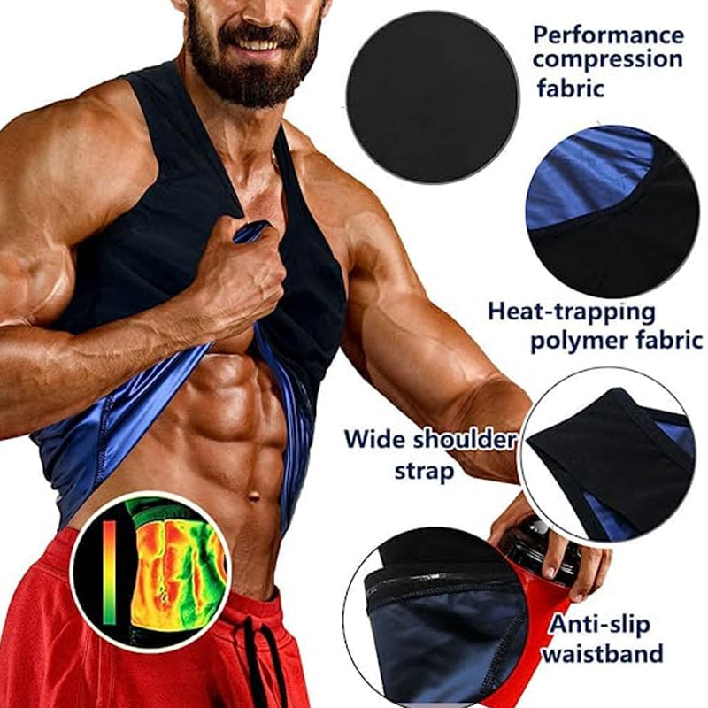 Sauna Shapers  Workout Vest Sweat Enhancing Tank Top Premium Slimming Shapewear Waist Trainer Heat Trapping Fitting Shirt