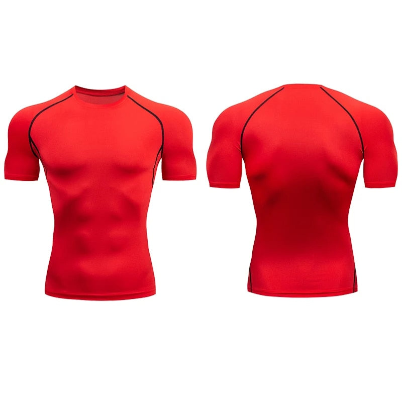 Gym T Shirt Men Bodybuilding Quick-drying Fitness Compression Shirt Running Workout Man Sports First Layer Sportswear