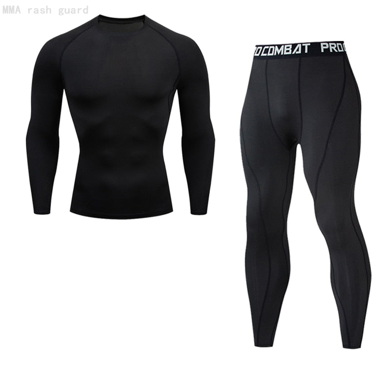 Men Compression Sportswear Suits Gym Tights Training Workout Jogging Sports Set Running Tracksuit