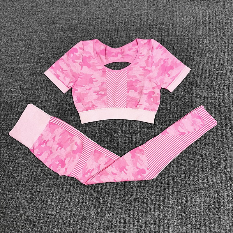 2Pc Yoga Set Crop Top