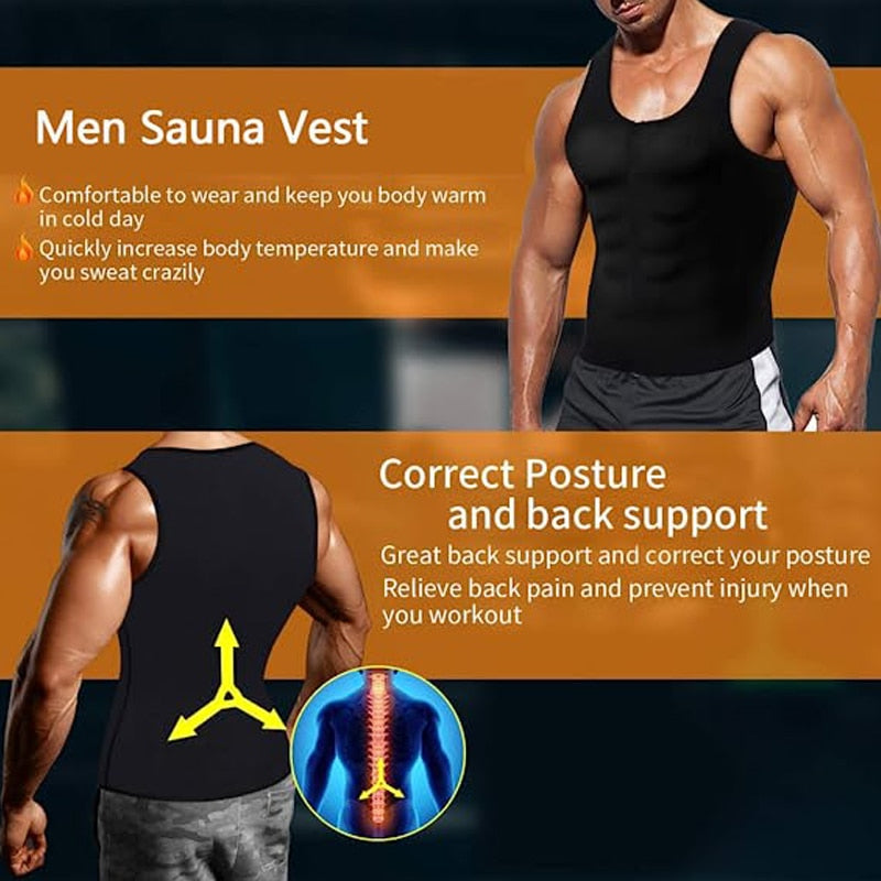 Sauna Shapers  Workout Vest Sweat Enhancing Tank Top Premium Slimming Shapewear Waist Trainer Heat Trapping Fitting Shirt